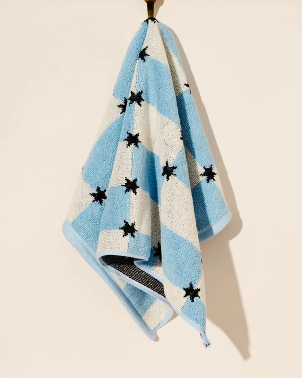 Blue and White Star Checkers Terry Cloth Kitchen Towel